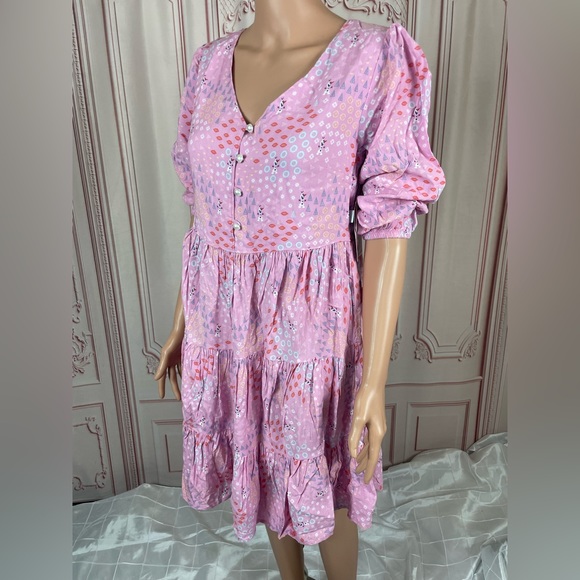 Disney Park Frozen Pink Dress For Adult Olaf Figured Size Small WDW NEW Ana Elsa - Picture 8 of 16